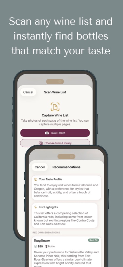 Scanning a restaurant wine list to find bottles matched to your taste