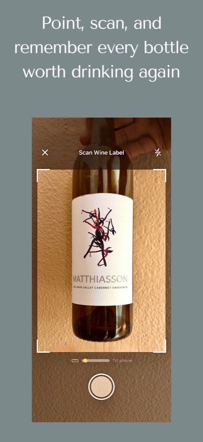 Scanning a wine label with the camera